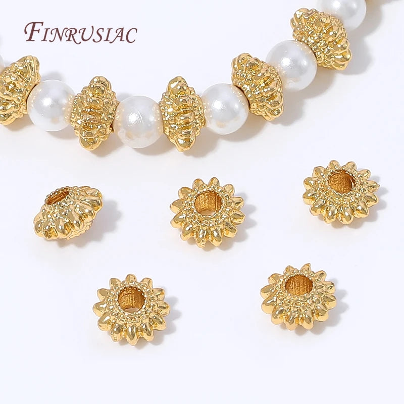 18K Gold Plated Flower Bead Spacers for DIY Jewelry Making Jewelry Bead Spacers P3