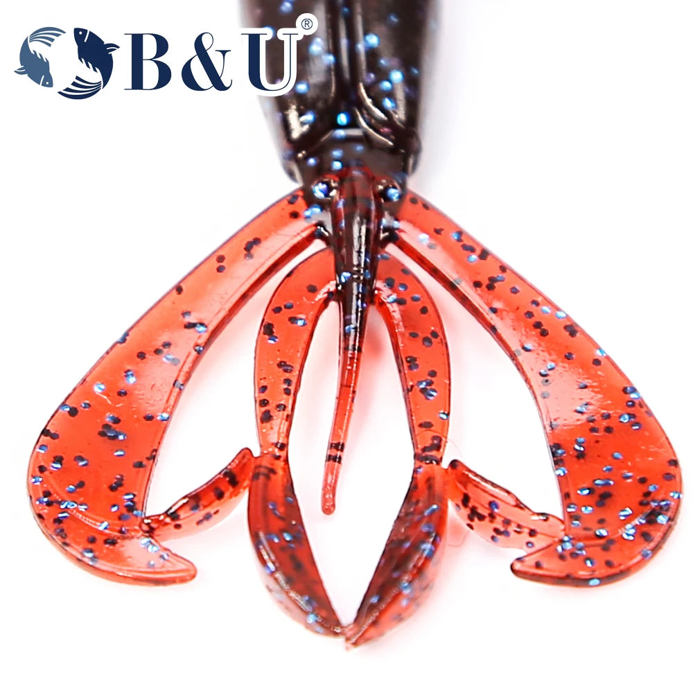 B&U Floating Soft Bait Lures – Worm Craw Shrimp Salted Silicone Soft Fishing Bait P3
