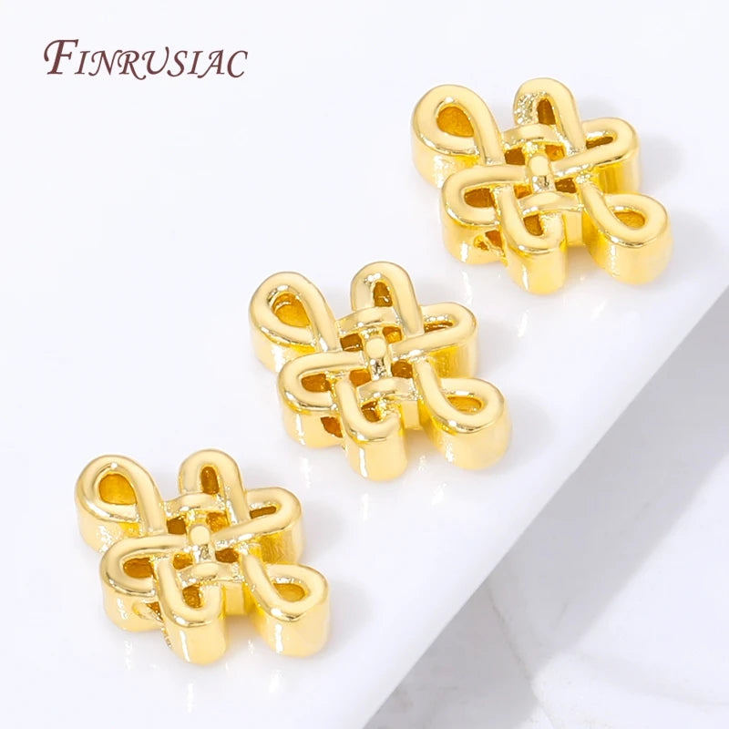 18K Gold Plated Brass Chinese Knot Spacer Beads – DIY Jewelry Jewelry Spacer Beads P3