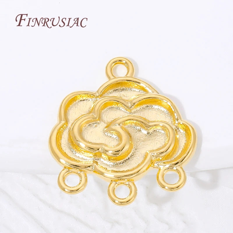 18K Gold Plated Cloud 4-Hole Connector | DIY Jewelry Findings Jewelry Connector Finding P3