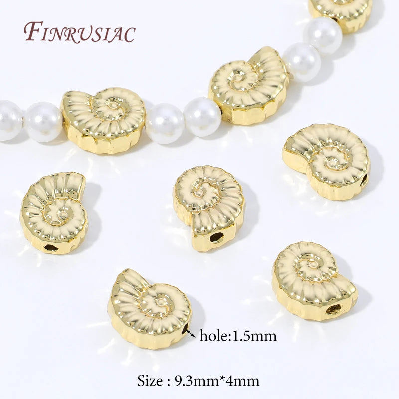 18K Gold Plated Conch Spacer Beads – DIY Jewelry Making Jewelry Making Beads P3 18K Gold Plated 10 pieces