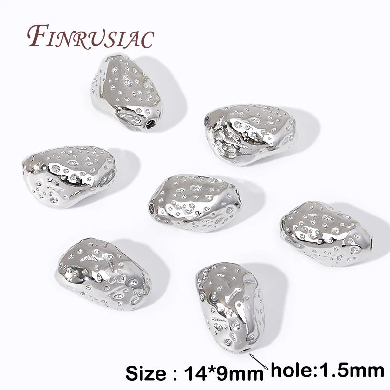 18K Gold Plated Irregular Spacer Beads | DIY Jewelry Making Jewelry Spacer Beads P3 Rhodium Plated 4 Pieces
