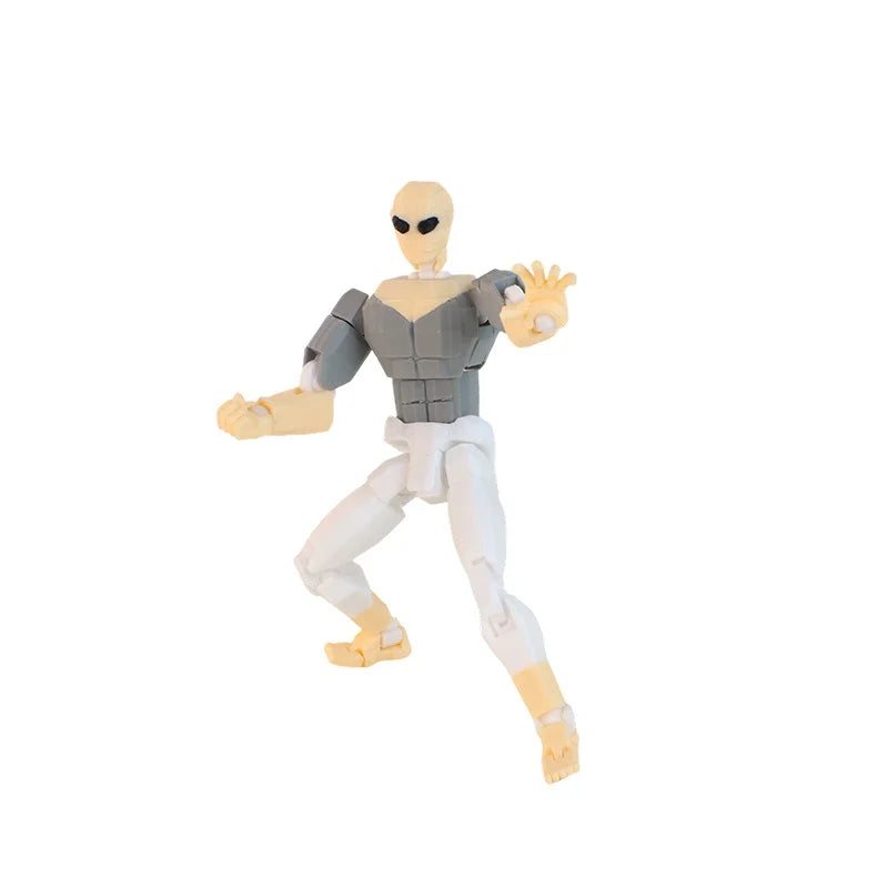 3D Printed Invincible Mark Jointed Figure – Light Blue Stripe Collectible Action Figure P3