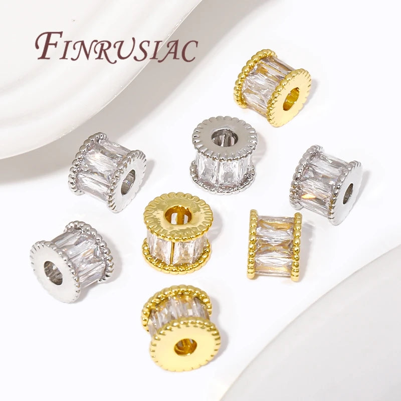 18K Gold Plated Zircon Crystal Spacer Beads – DIY Jewelry Jewelry Spacer Beads P3