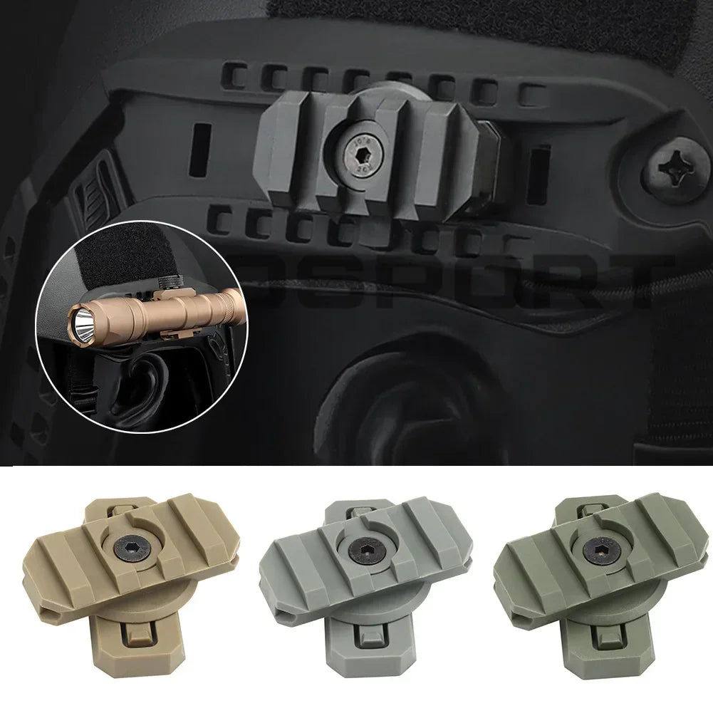 2-Pack Tactical Helmet Side Rail Mount Adapter – 360° Rotation Helmet Rail Adapter P3