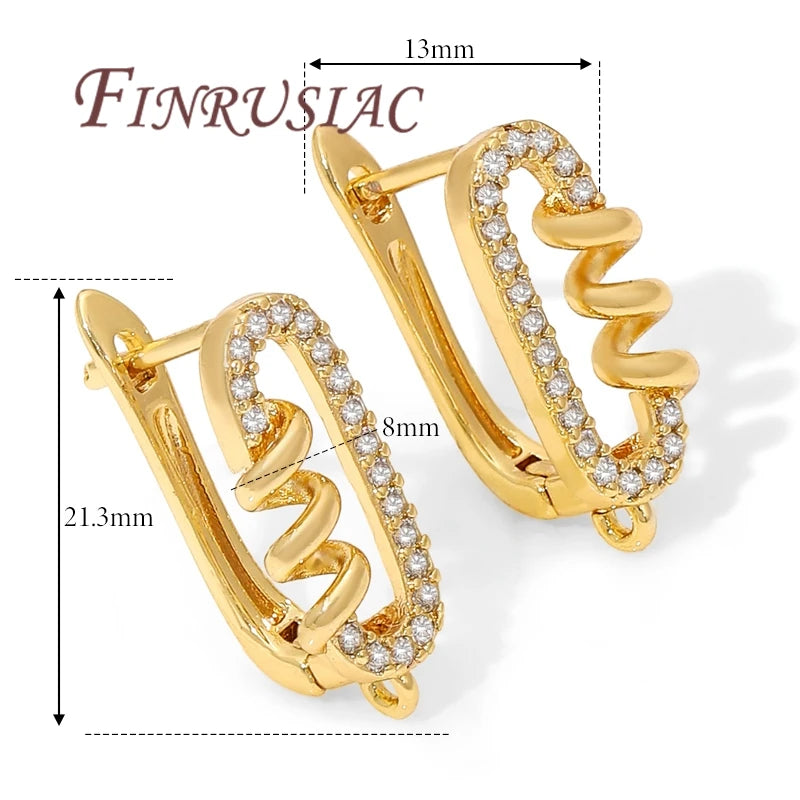 18K Gold Plated CZ Huggie Hoop Earring Findings – DIY Hoops Huggie Hoop Earrings P3 18k Gold Plated 3 pairs