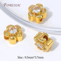 18K Gold Plated Micro Pavé CZ Flower Spacer Beads | DIY Jewelry Jewelry Spacer Beads P3 18K Gold Plated 2 pieces