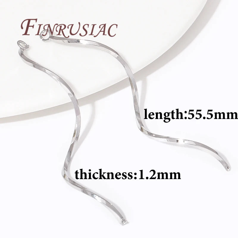 18K Gold Plated S-Shape Wavy Earwire Connector | DIY Jewelry Earring Findings P3 Rhodium Plated 20 Pieces