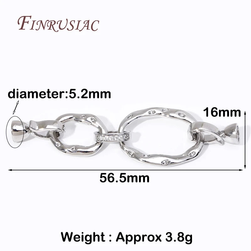 18K Gold Plated Brass Zircon Connector Clasp | DIY Jewelry Jewelry Connector Clasp P3 Rhodium Plated 2 Pieces