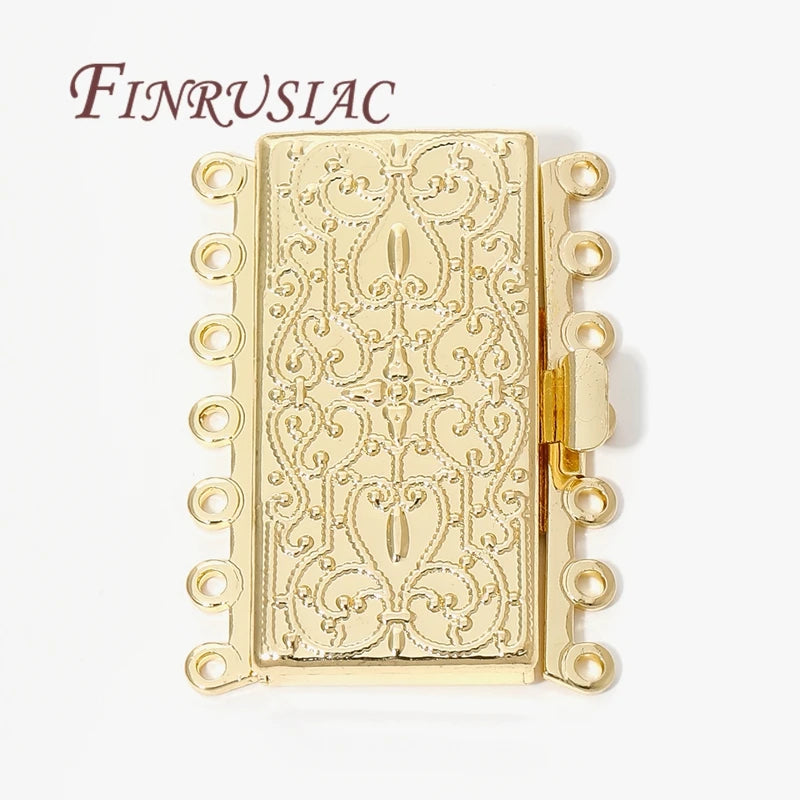 18K Gold Plated 7-Strand Bracelet Clasp Connectors – DIY Jewelry Jewelry Clasp Findings P3