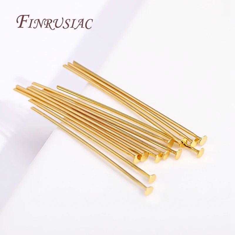 18K Gold Plated Head & Eye Pins – DIY Jewelry Findings 50–100 Pcs Jewelry Findings Pins P3