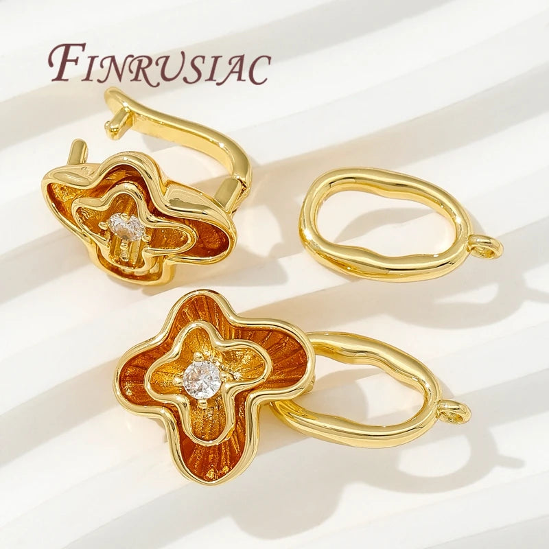 18K Gold Plated Flower Clasp Locks for Bracelets & DIY Jewelry Jewelry Clasp Findings P3