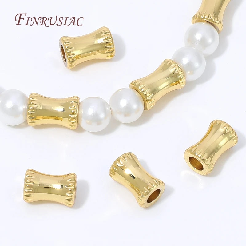 18K Gold Plated Bamboo Tube Spacer Beads | DIY Jewelry Findings Jewelry Spacer Beads P3