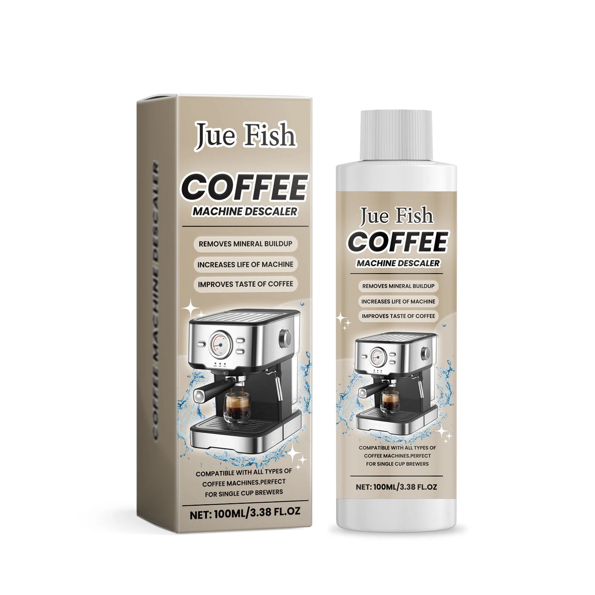 Jue-Fish Coffee Machine Descaler Liquid Cleaner 100ml Coffee Machine Descaler P3 1pcs