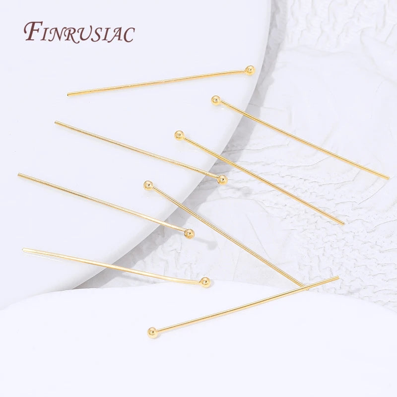 18K Gold Plated Ball Head Pins – Long Stem Beading Pins Jewelry Making Findings P3