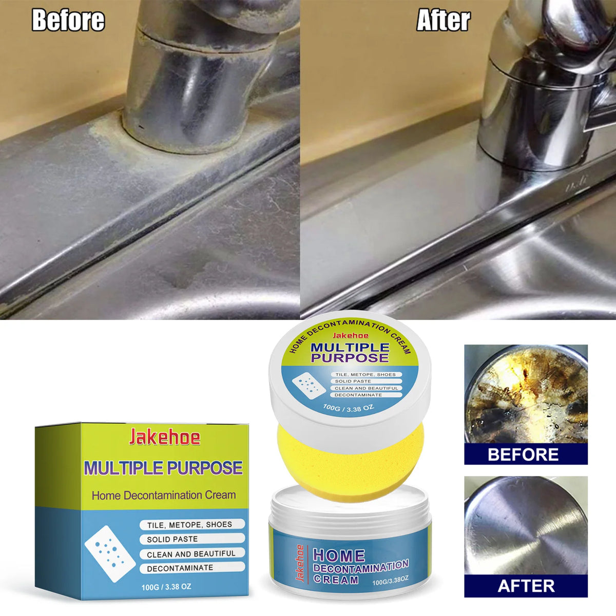JAKEHOE Multi-Functional Cleaning Paste 100g – Stain Remover Multipurpose Cleaning Paste P3