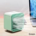 USB Rechargeable Mini Cooling Mist Fan | 3-in-1 Desktop Humidifier Portable Mist Fan P3 green
