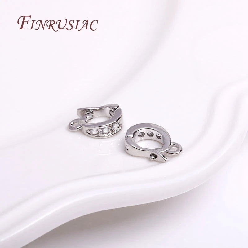 18K Gold Plated Zircon Hinged Bail Clasp | DIY Jewelry Finding Jewelry Bail Clasp P3