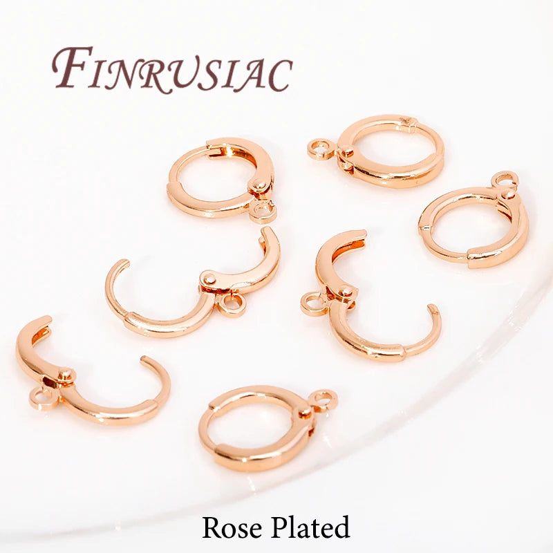 Gold Plated Hypoallergenic Earring Hooks 10pcs – DIY Jewelry Earring Hooks Findings P3 Rose Plated 13.5mm-10 pieces