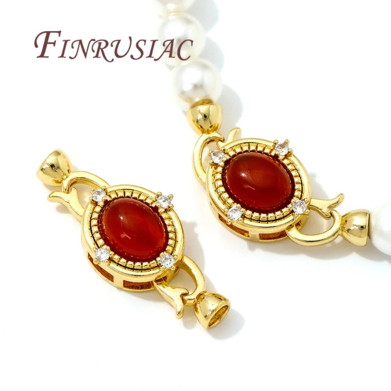 18K Gold Plated Natural Stone Jewelry Clasps & Necklace Findings Jewelry Clasp Findings P3