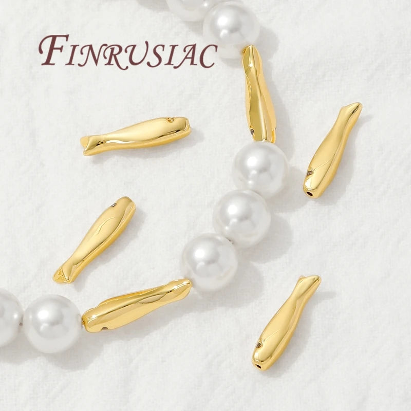 15.3mm Fish Shape Beads 18K Gold Plated DIY Jewelry Findings DIY Jewelry Beads P3