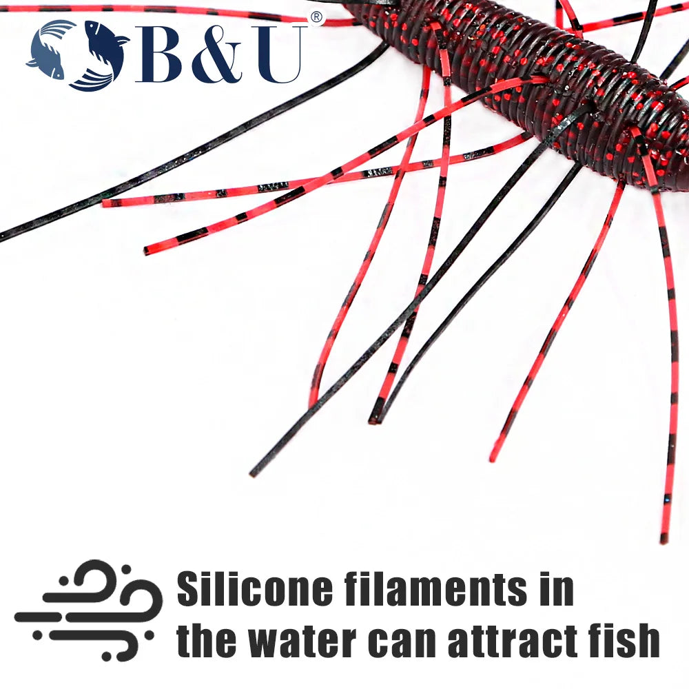 B&U Multi-Tentacle Silicone Soft Lures 4/5pc – Bass Trout Bait Soft Fishing Lures P3
