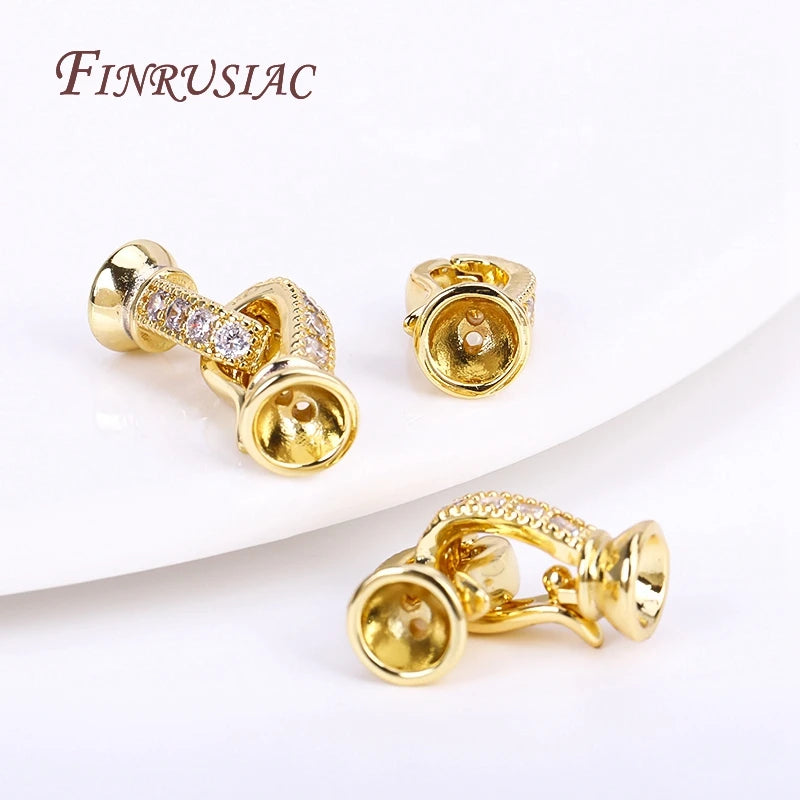 18K Gold Plated Zircon Necklace Clasp – DIY Jewelry Findings Jewelry Clasp Findings P3