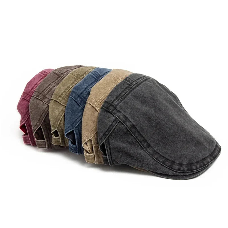 Vintage Washed Denim Beret Hat – Unisex Painter Newsboy Cap Denim Beret Hat P3