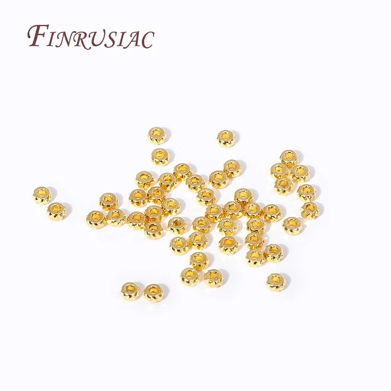 3mm 18K Gold Plated Brass Corrugated Spacer Beads | DIY Jewelry Jewelry Spacer Beads P3