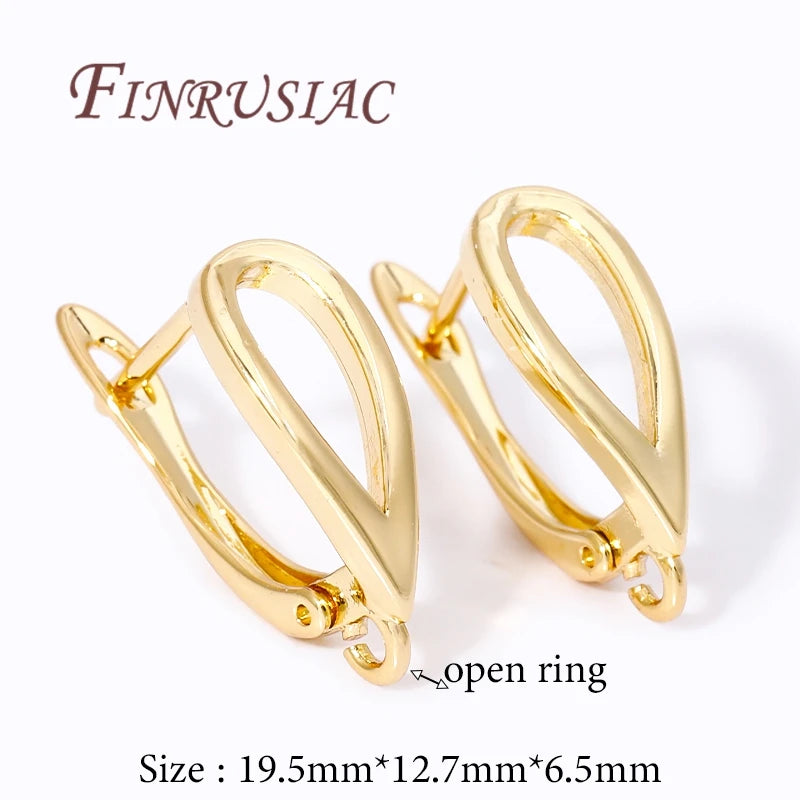18K Gold Plated French Earring Hooks – DIY Earwire Findings Earring Findings P3 18K Real Gold Plated 2 pairs