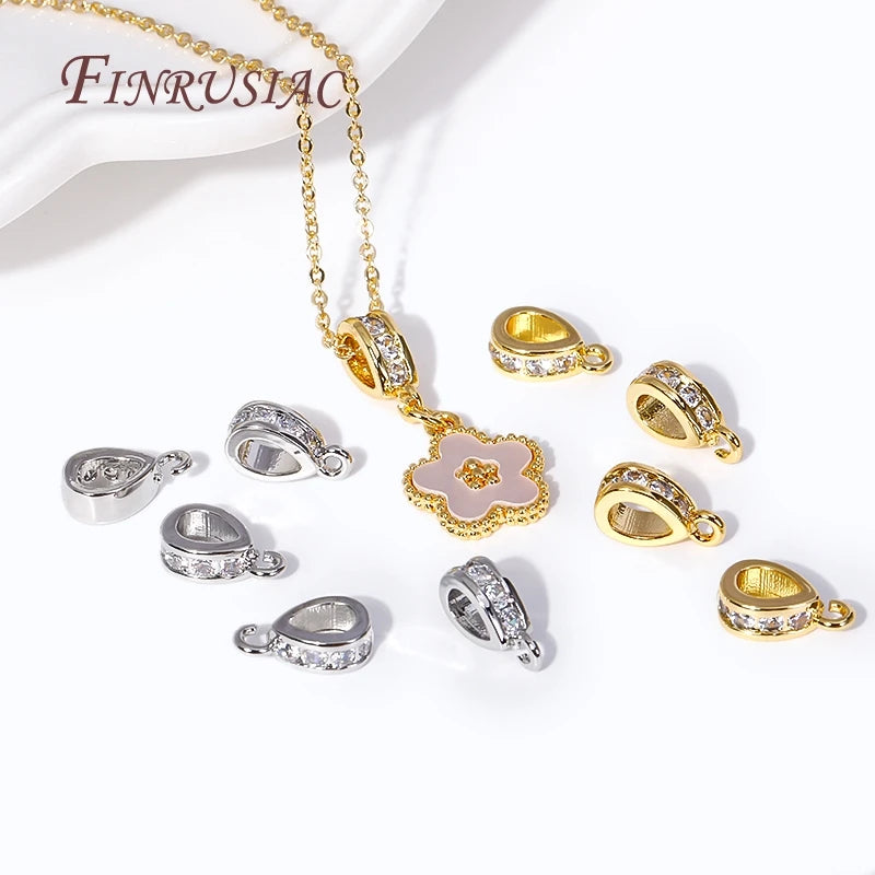 18K Gold Plated Zircon Pendant Bail – DIY Jewelry Findings Jewelry Finding Bail P3