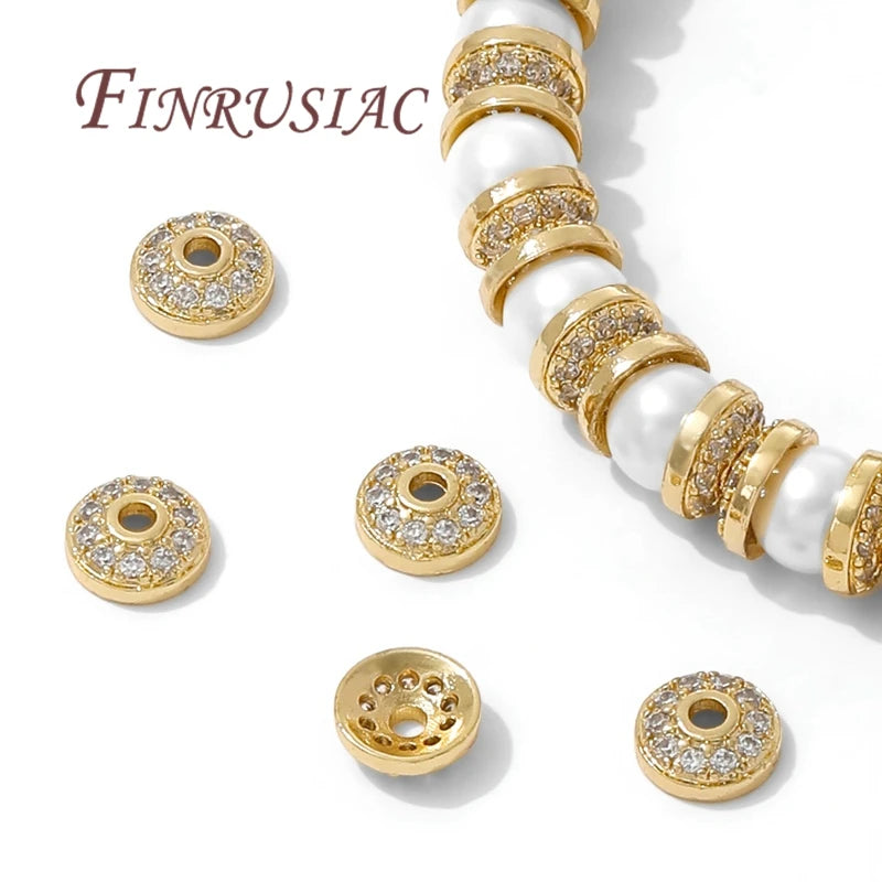 18K Gold Plated Brass Round Bead Caps 6.5mm | DIY Jewelry Jewelry Bead Caps P3