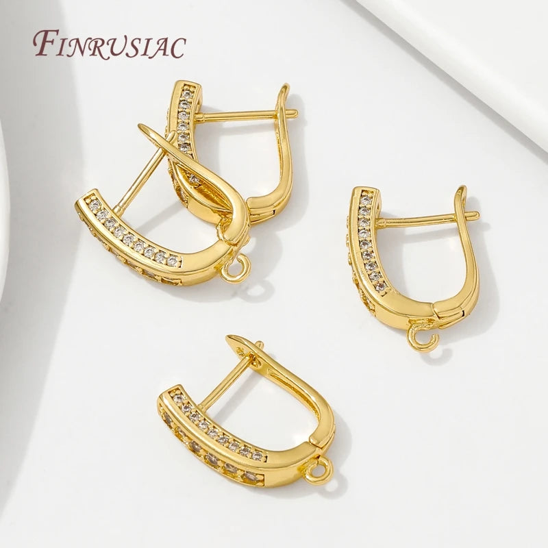 18K Gold Plated CZ Lever Back Earring Hooks | DIY Findings Earring Findings P3