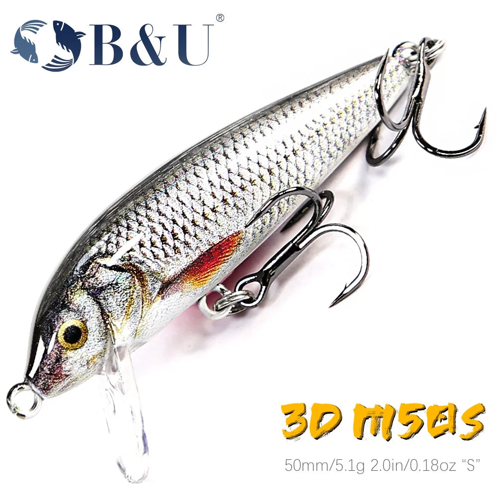 B&U Sinking Minnow Jerkbait Lure – Bass Pike Perch Trout Fishing Lure P3