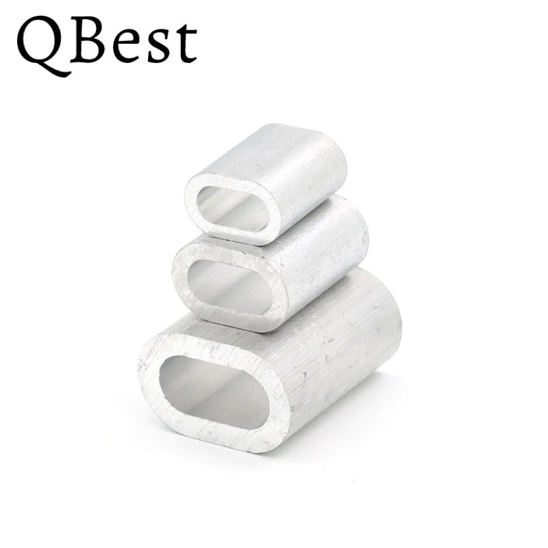 Aluminum Oval Crimping Sleeves Wire Rope Ferrule 0.5–12mm Wire Rope Ferrule P3 1.2mmX100pcs