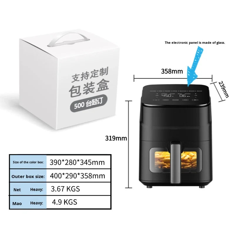 DUTRIEUX 4L Digital Air Fryer | App-Controlled, 100V-240V Digital Air Fryer P3