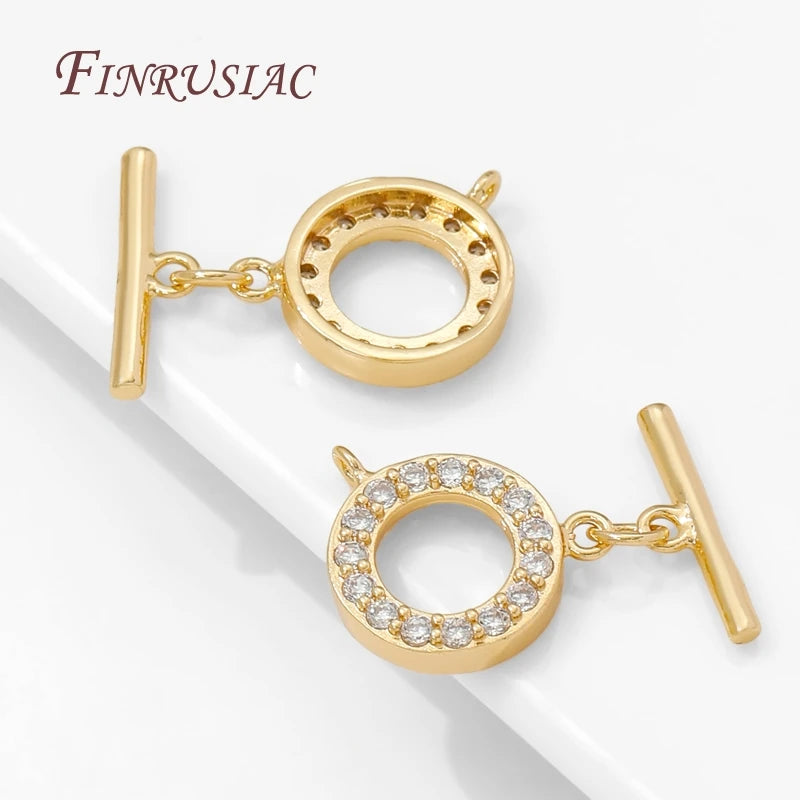 18K Gold Plated Toggle Clasp – Brass Zircon OT DIY Jewelry Jewelry Toggle Clasp P3