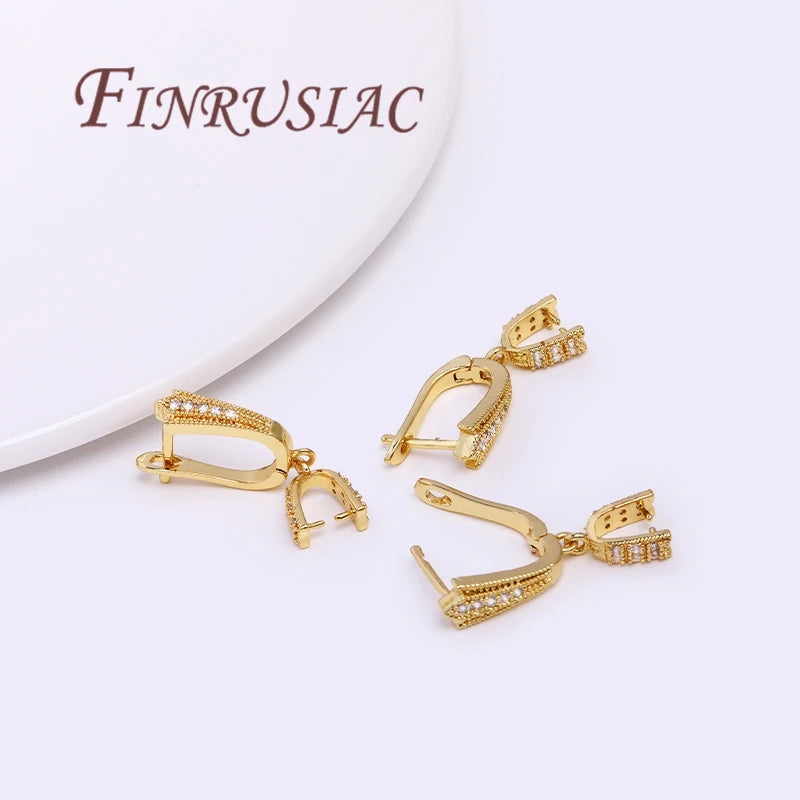 18K Gold Plated Earring Hooks & Pinch Bail Findings – DIY Set Earring Findings Set P3