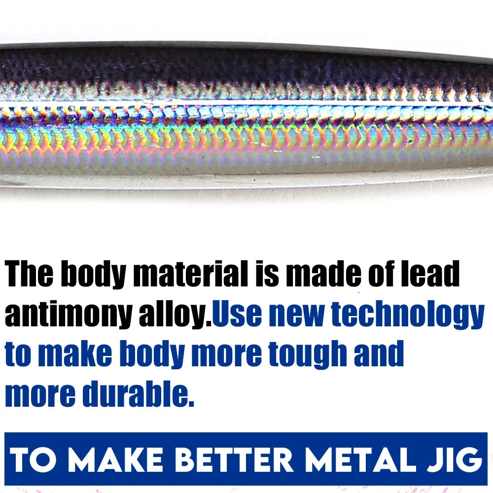 B&U 3D Metal Jig Spoon – UV Rattle Saltwater Fishing Lure Metal Fishing Jig P3