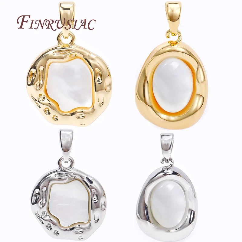 18K Gold Plated Shell Geometry Charm Pendants | DIY Jewelry Jewelry Charm Pendant P3