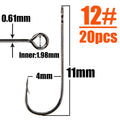 B&U Big Eye Carbon Steel Worm Fishing Hooks 12pc – Barbed Fishing Hooks P3 12