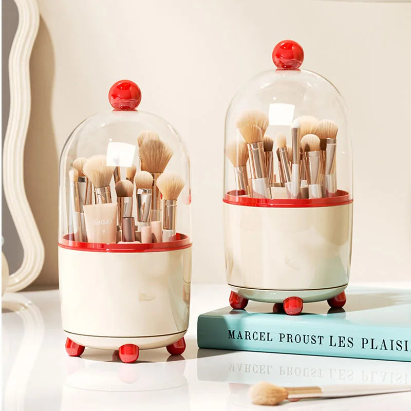 360° Rotating Makeup Brush Holder with Dustproof Lid Makeup Brush Organizer P3