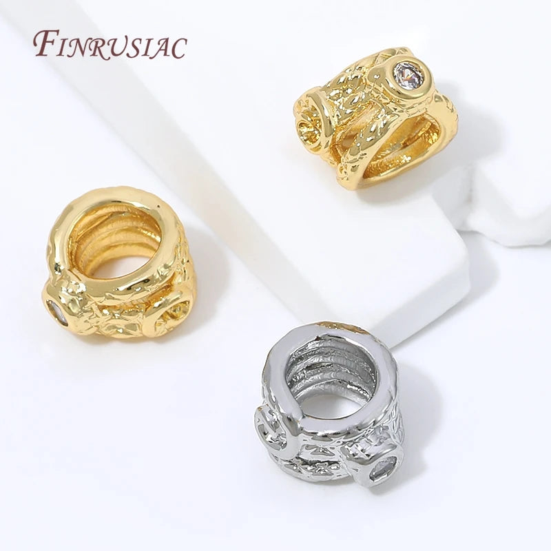 18K Gold Plated CZ Tube Spacer Beads – DIY Jewelry Making Jewelry Spacer Beads P3