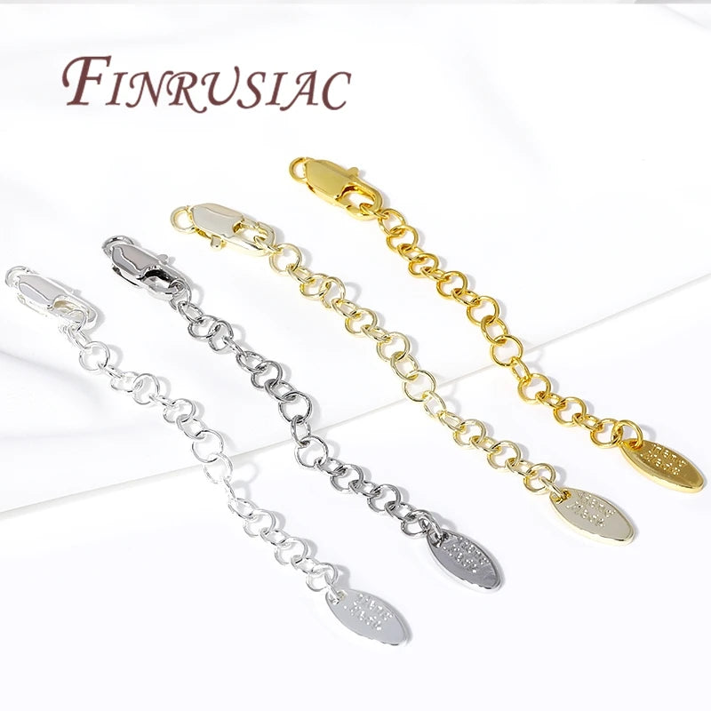 18K Gold Plated 7.5cm Extension Chain with Lobster Clasp DIY Jewelry Chain Finding P3