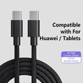 100W USB-C Braided Fast Charge Cable – 6A Type-C, 1M USB-C Charging Cable P3 Black 2m