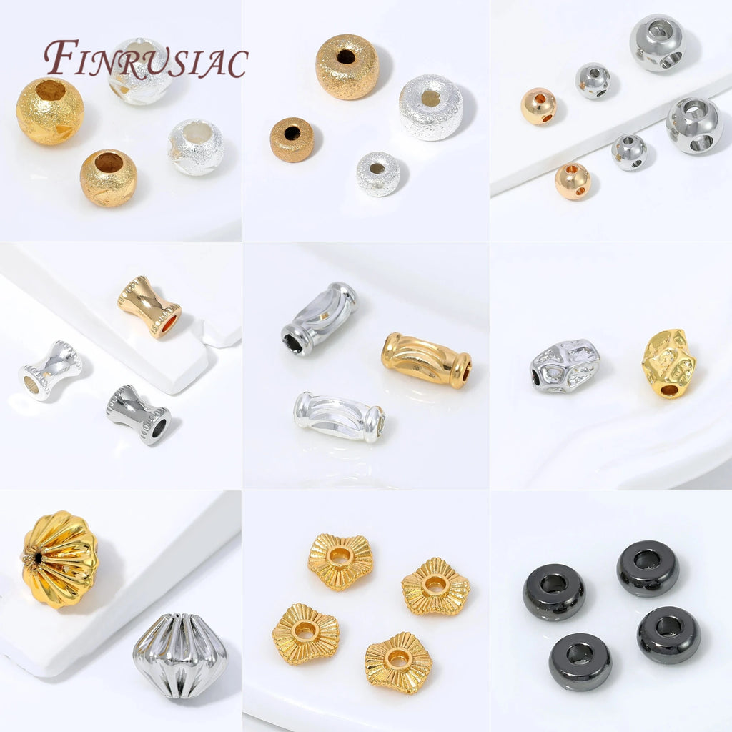 18K Gold Plated Fluted Pumpkin Spacer Beads | DIY Jewelry Jewelry Spacer Beads P3