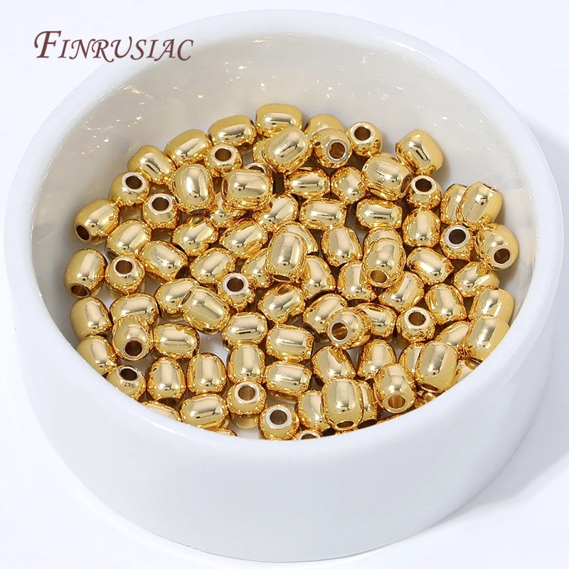 18K Gold Plated Oval Spacer Beads | DIY Jewelry Making 10/20/30Pcs Jewelry Spacer Beads P3