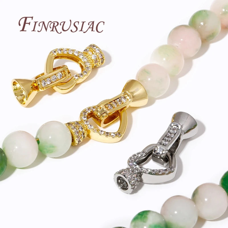 18K Gold Plated Brass Zircon Connectors | DIY Jewelry Clasps Jewelry Findings P3
