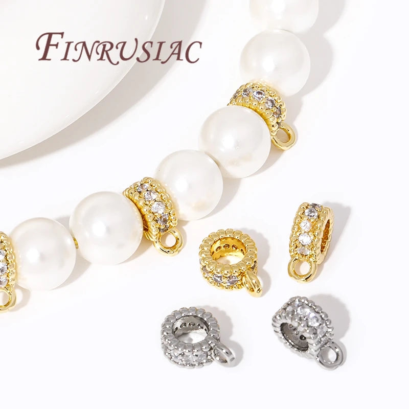 18K Gold Plated Zircon Pendant Bail Closed Ring – DIY Findings Jewelry Making Findings P3