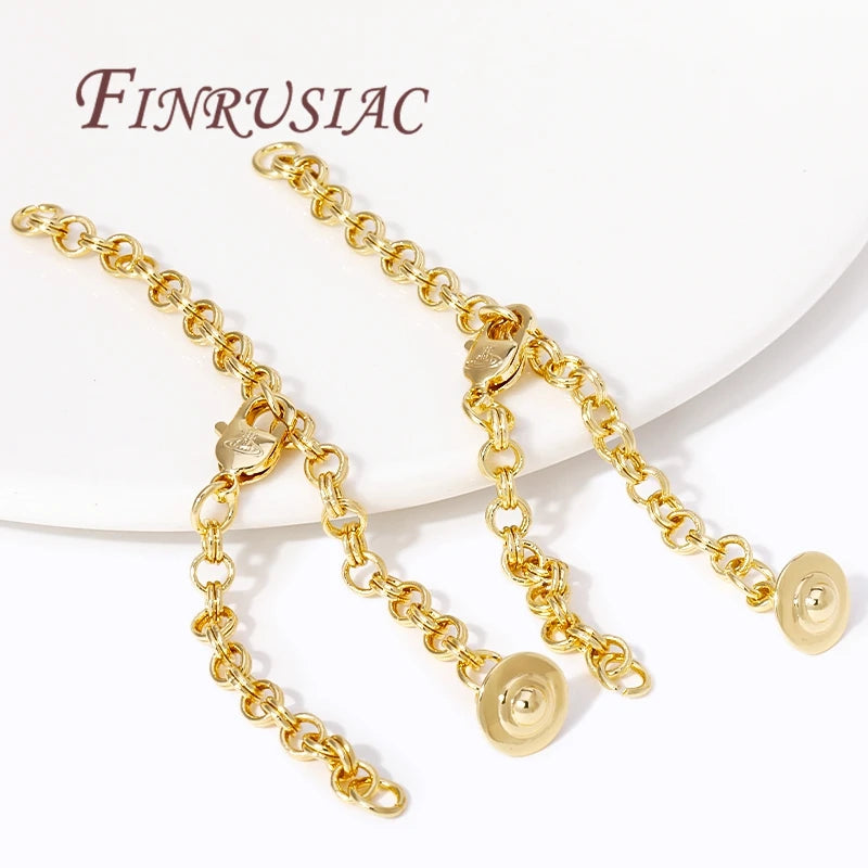 18K Gold Plated Extension Chain Lobster Clasp – DIY Jewelry Jewelry Findings Chain P3 18K Real Gold Plated 1 piece